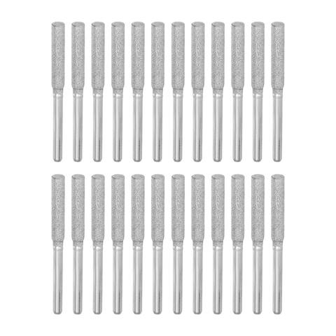 24pcs Diamond Chainsaw Sharpener Bits 5/32" 4mm Cylinder Head Chain Saw Grinder