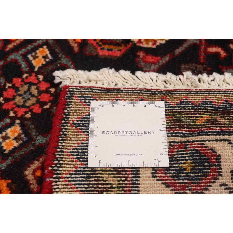 ECARPETGALLERY Hand-knotted Andelz Navy, Red Wool Rug - 3'5 x 12'8