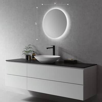 Altair Dimora Round Frameless Bathroom/Vanity LED Lighted Wall Mirror