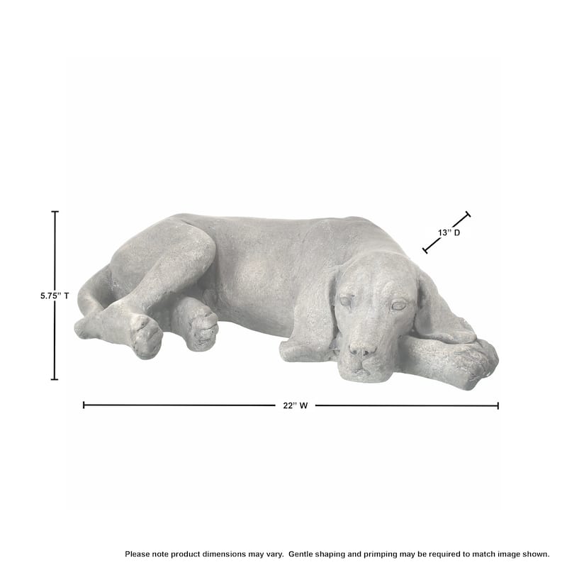 Napping Dog Garden Statue - 22" Long