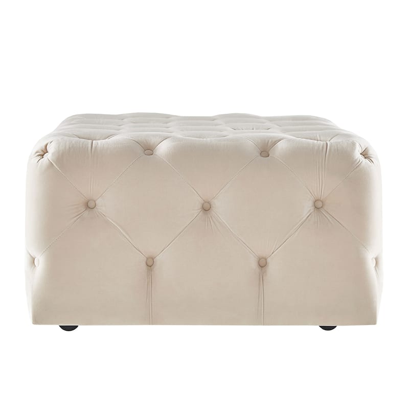 Knightsbridge Rectangular Tufted Ottoman with Casters by iNSPIRE Q Artisan