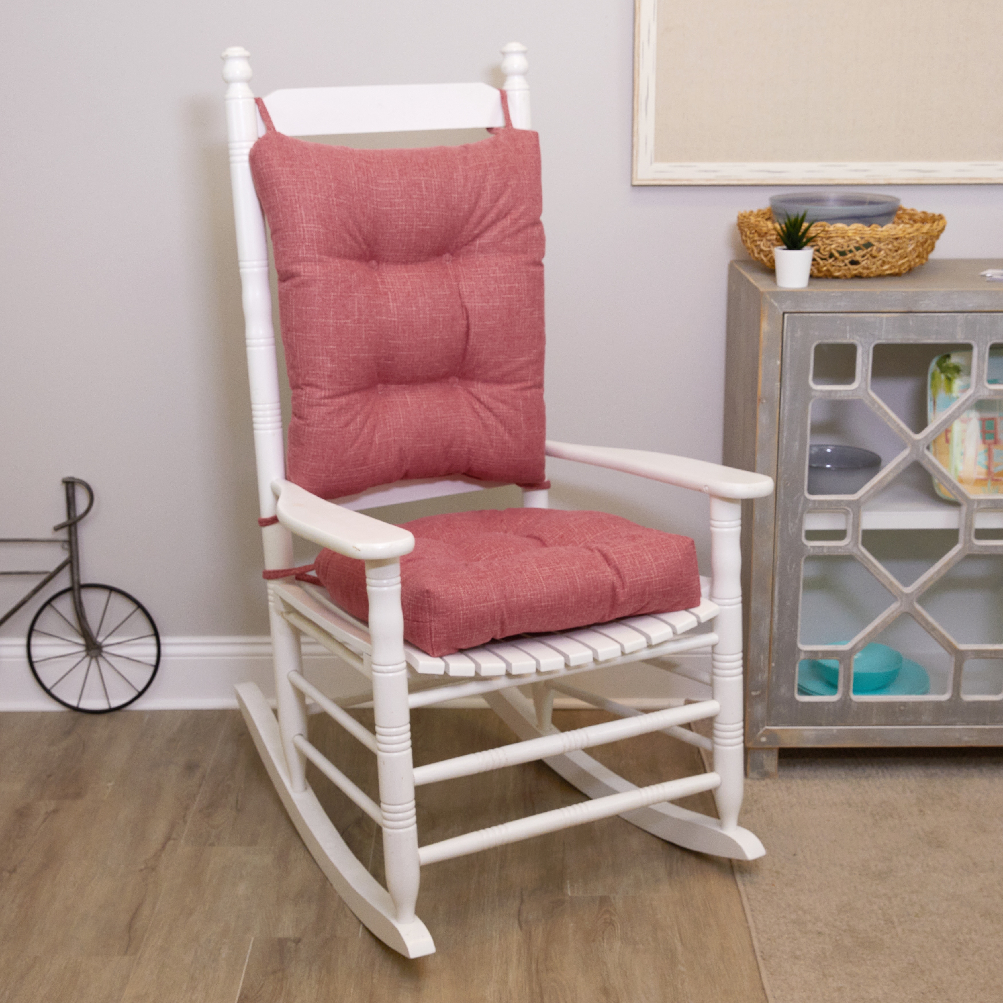 Klear Vu Non-Slip Omega Jumbo Rocking Chair Cushion Set