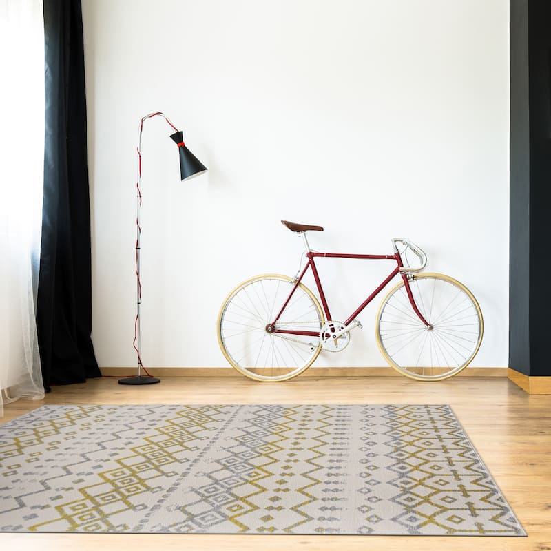 Beverly Rug Modern Bohemian Trellis Indoor Area Rug with Jute Backing for Living Room, Kitchen, Bedroom