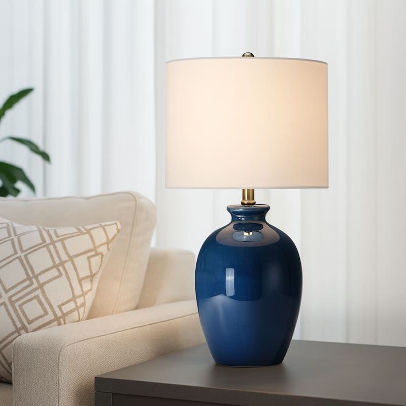 Ceramic Table Lamp with White Shade