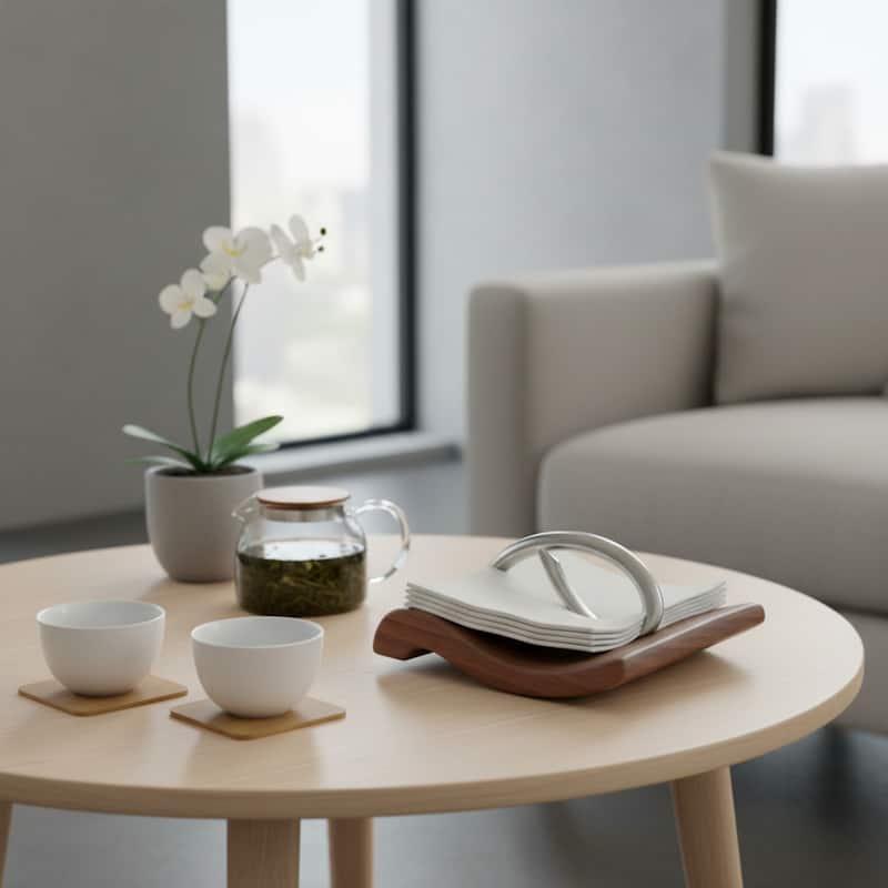 Nambe Breeze Napkin Holder - 9”L x 7.5”W