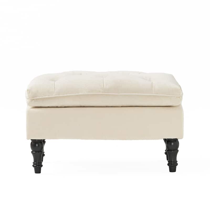 Jeremy Modern Tufted Fabric Pillow Top Ottoman by Christopher Knight Home