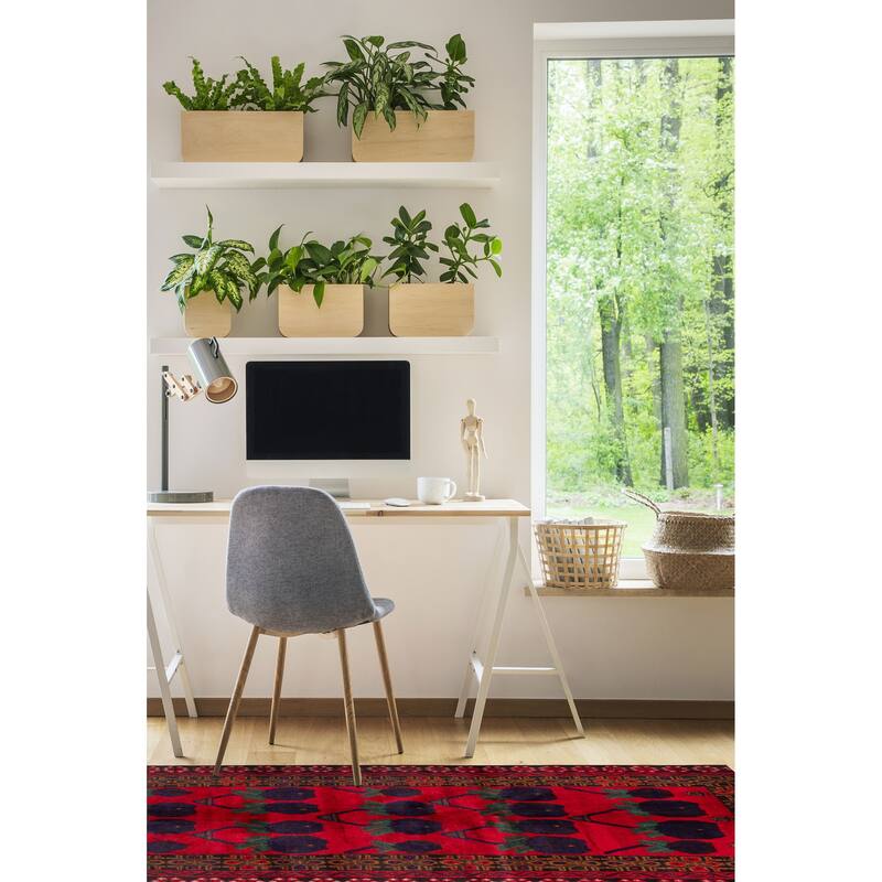 ECARPETGALLERY Hand-knotted Teimani Red Wool Rug - 3'5 x 6'1