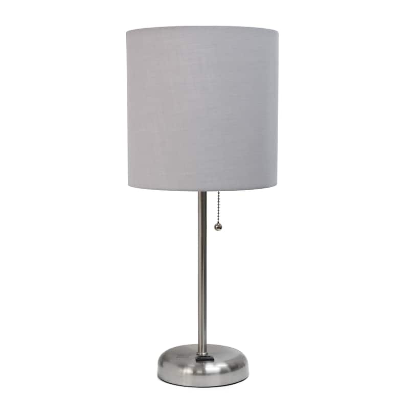 Porch & Den Custer Metal/ Fabric Lamp with Charging Outlet