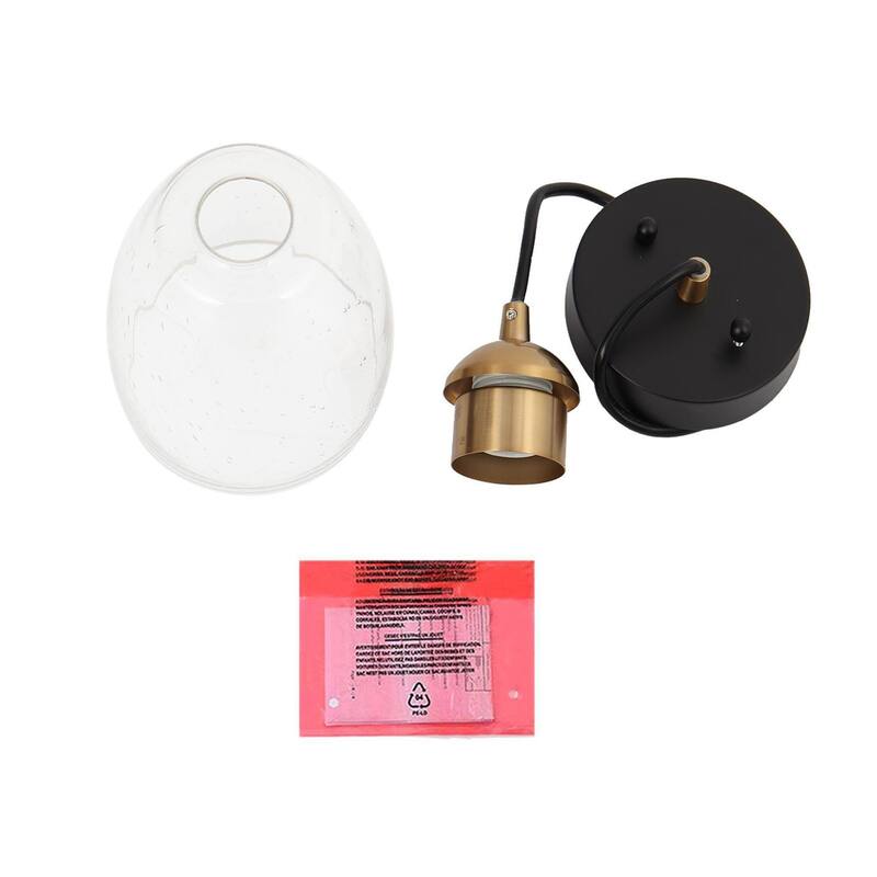 Modern Contemporary 1-Light Black Gold Glass Kitchen Island Lights for Dining Room - 5.5" D x 9" H