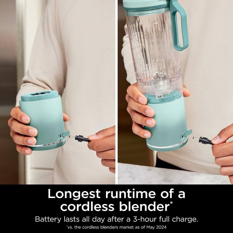 Ninja BC251MT Blast Max Cordless Blender, 22oz, Sea Glass-Certified Refurbished