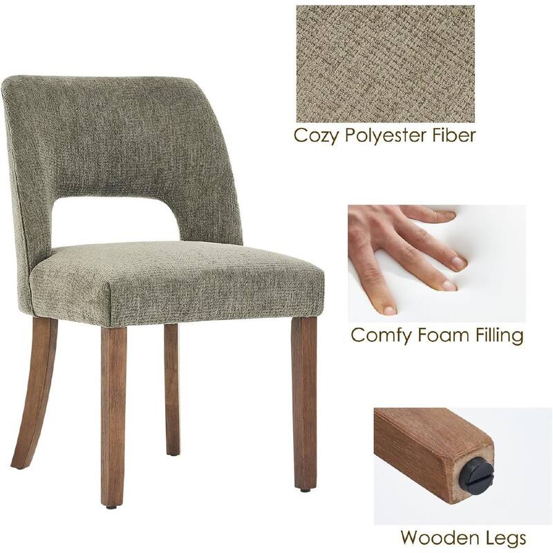 Wooden Dining Chairs Set of 2/4/6,Modern Fabric Upholstered Dining Room Chair Kitchen Chairs