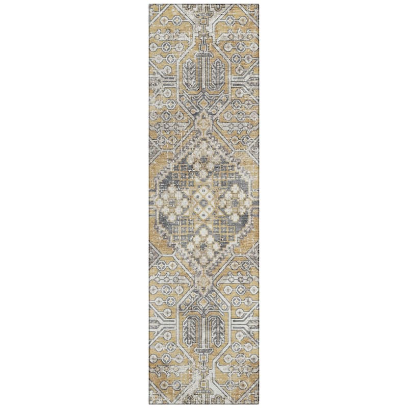 Machine Washable Indoor/Outdoor Traditional Eclectic Chantille Rug