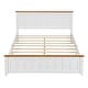 preview thumbnail 3 of 18, Queen Size Wood Platform Bed Wooden Slat Support, Vintage Simple Bed Frame with Rectangular Headboard and Footboard, Grey