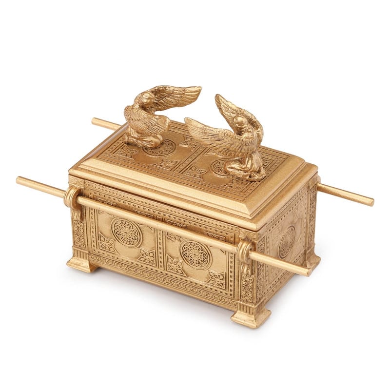 4.72 inches Width Polyresin Ark of the Covenant Trinket Box with Holy Relic Multicolor Finish Figurine