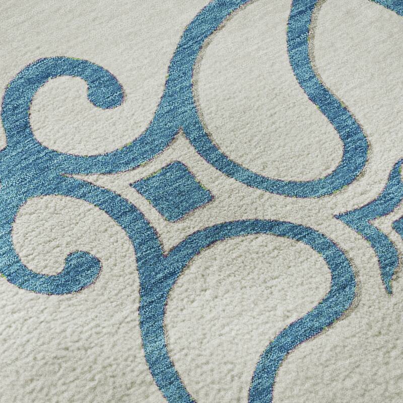 Premium Washable Super Soft Transitional Scroll Mayfield Rug