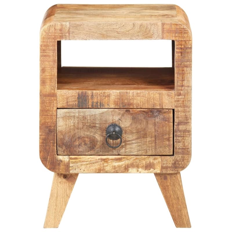 vidaXL Cabinet Nightstand Side End Table with Solid Wood Legs for Bedroom - 11.8" x 11.8" x 16.1"