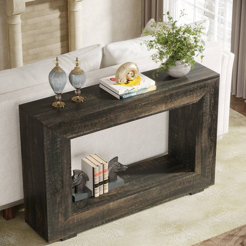 Rustic Console Sofa Table for Entryway, Hallway, Living Room - 47.24" W x 32.8" H x 11.81" D