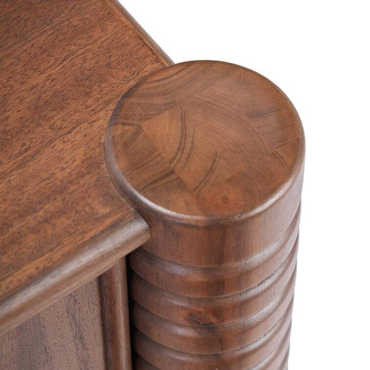 Studio London Ellis Walnut Acacia Sideboard with Ribbed Solid Wood Legs