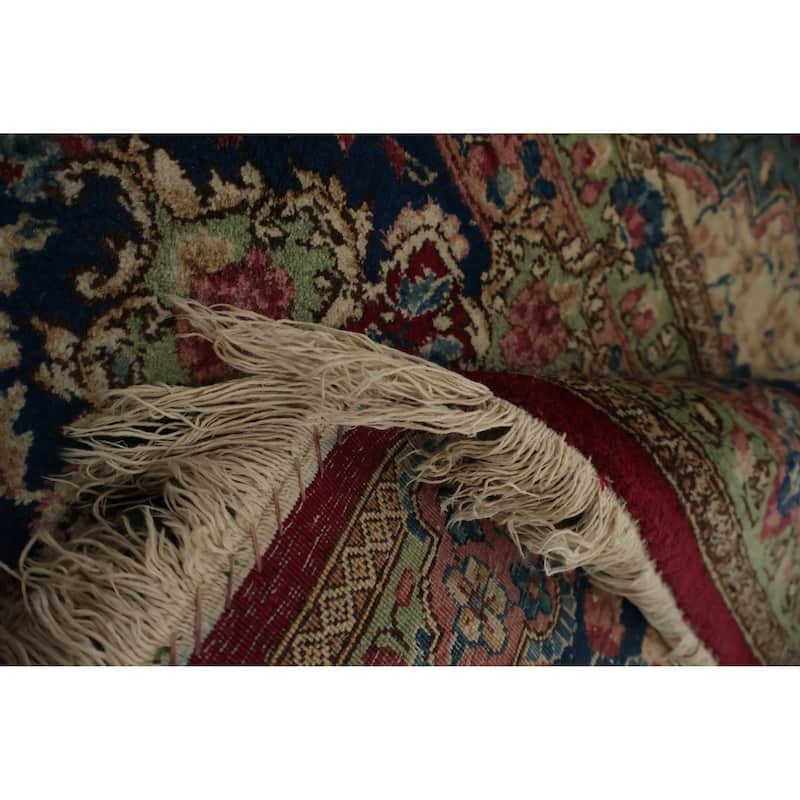 Hand Knotted Oriental 100% Wool Carpet Traditional Floral Red Kerman Area Rug - 12' 0'' X 8' 7''