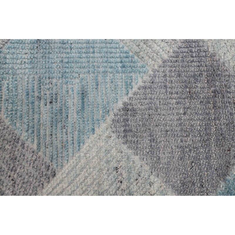 ECARPETGALLERY Hand-knotted Tangier Sky Blue Wool Rug - 8'3 x 9'10