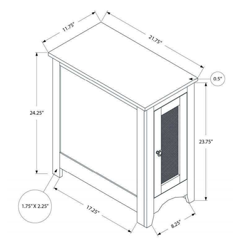 Slim Nightstand with Storage Cabinet - Space-Saving Bedside Table