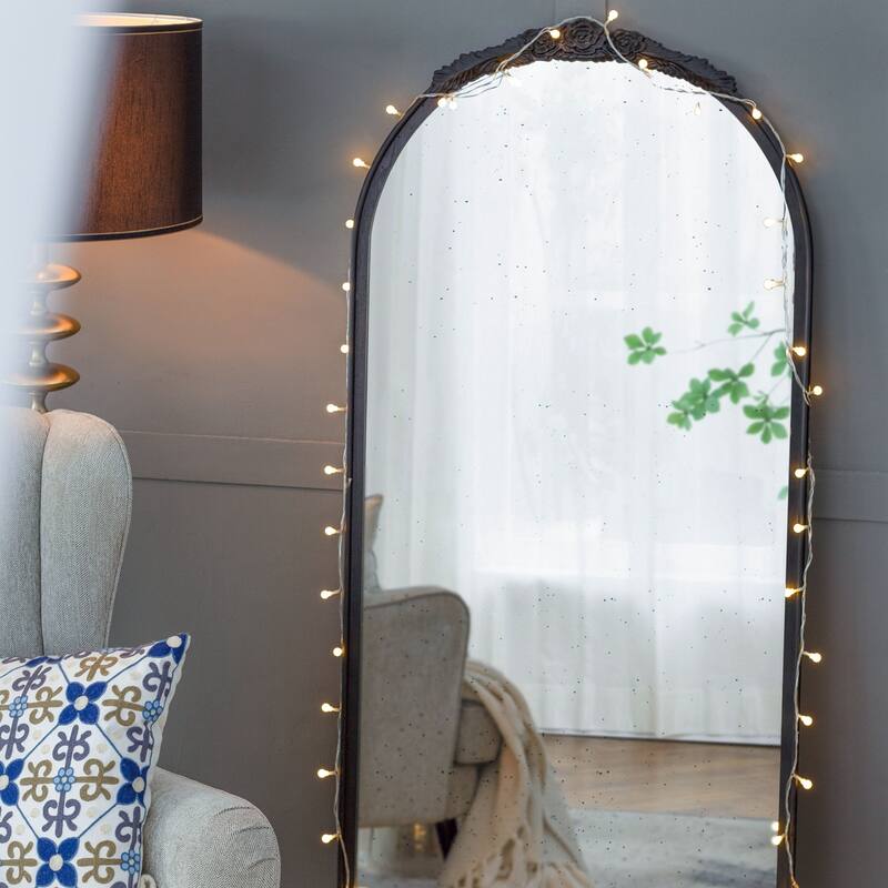 30" x 65" Hand Carved Rose Antique Mirror Frame