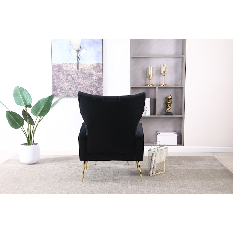 31.5" Velvet Button Tufted Arm Chair
