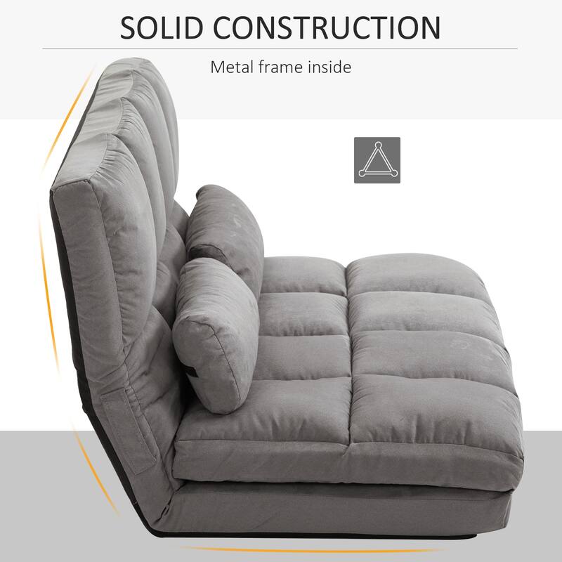 40.25" Folding Loveseat Chaise Lounge Chair