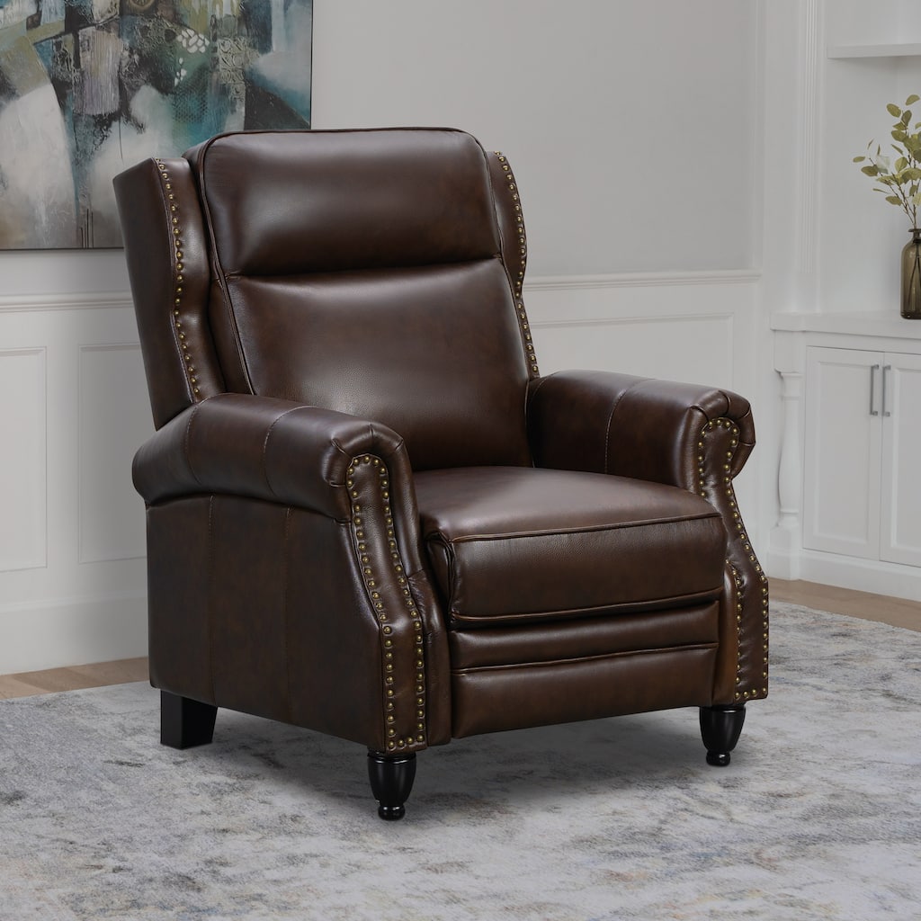 Abbyson Philippe Top Grain Leather Pushback Recliner