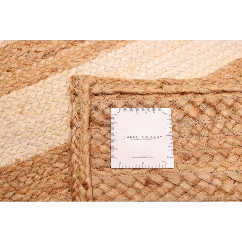 ECARPETGALLERY Braided Weave Palas Denizli Light Brown Jute Rug - 2'8 x 5'0