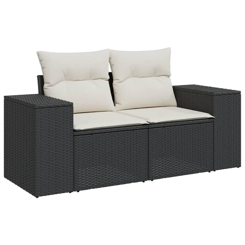 vidaXL Patio Sofa Set with Cushions Outdoor Furniture 4 Piece Poly Rattan