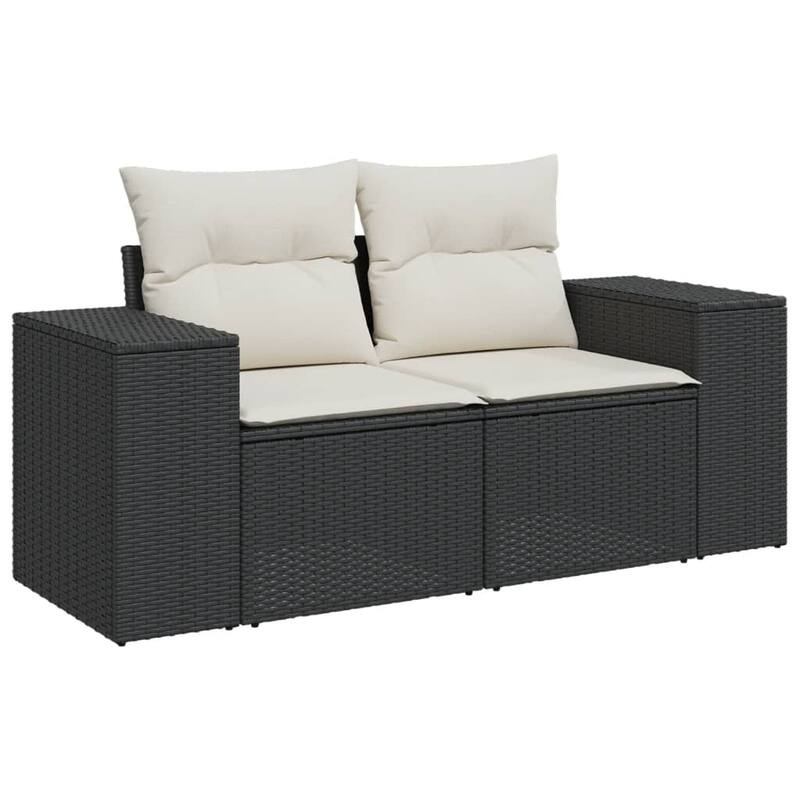vidaXL Patio Sofa Set with Cushions Outdoor Furniture 7 Piece Poly Rattan