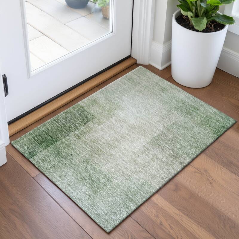 Premium Washable Super Soft Abstract Solid Mayfield Rug - Aloe - 1'8" x 2'6"