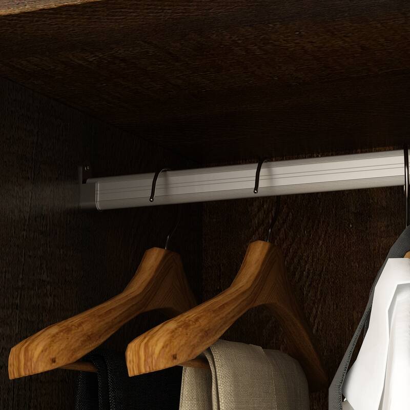 Modern 4-Door Wood Bedroom Armoire in White Closet Cabinet Wardrobe