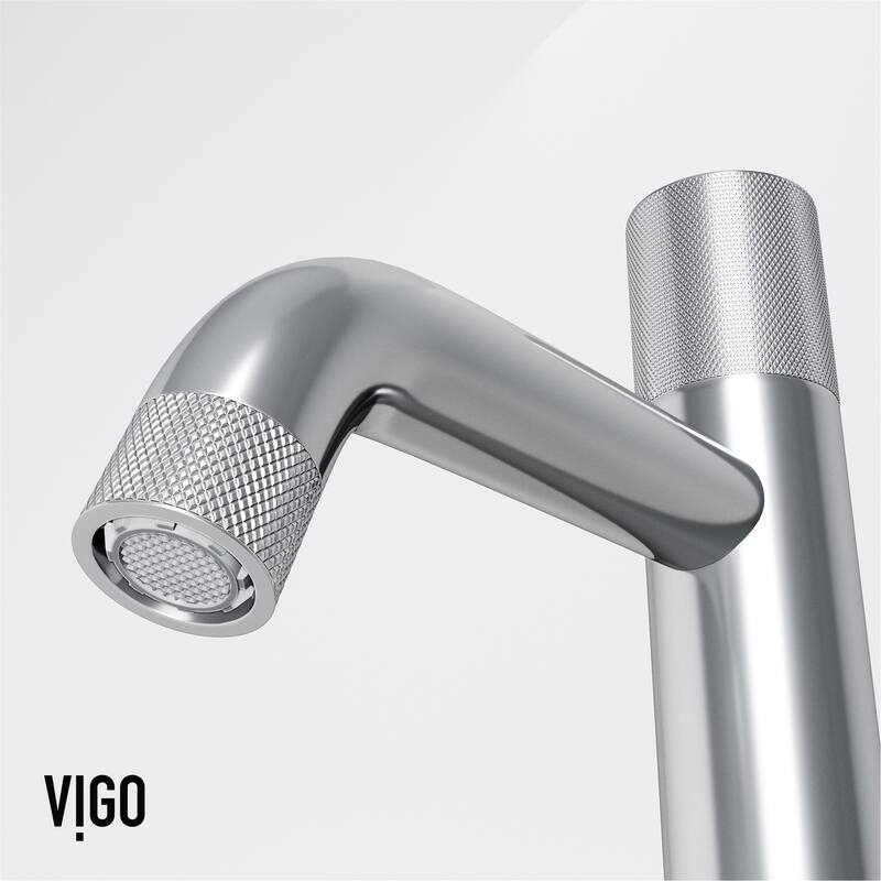 VIGO Apollo 8" H Button Operated Single Hole Bathroom Faucet