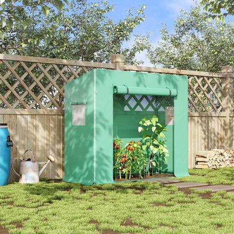 Outsunny 79" x 30" x 67" Walk-in Garden Greenhouse Patio Hot House with Durable Steel Frame Outdoor Tomato Plant House