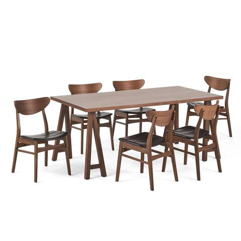 Anise Mid-Century Modern 7 Piece Dining Set with A-Frame Table by Christopher Knight Home