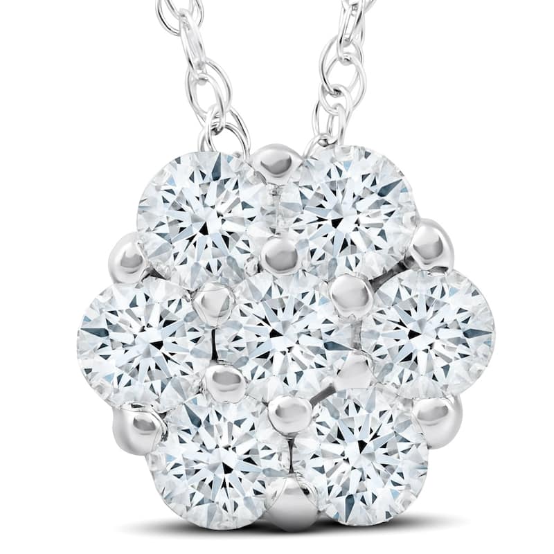 Bliss Diamond 1Ct Diamond Pendant White Gold - White - 18 Inch