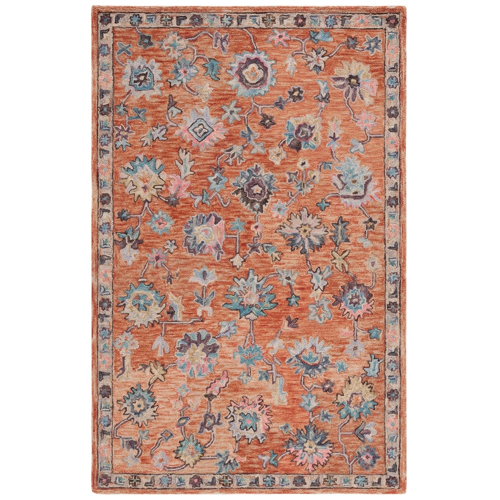 SAFAVIEH Handmade Blossom Lindy French Country Floral Wool Rug