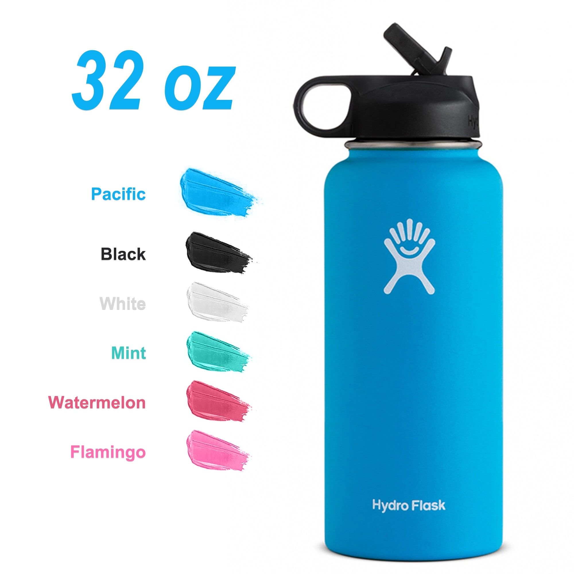 Hydro Flask 32oz Vacuum Insulated Stainless Steel Water Bottle Wide Mouth  with Straw Lid - On Sale - Bed Bath & Beyond - 39202648