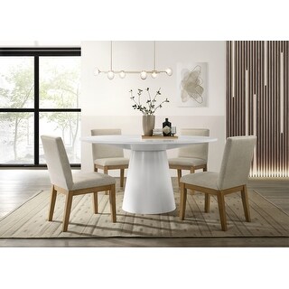 5 Piece Round Dining Table Set with Chairs - Bed Bath & Beyond - 38881858