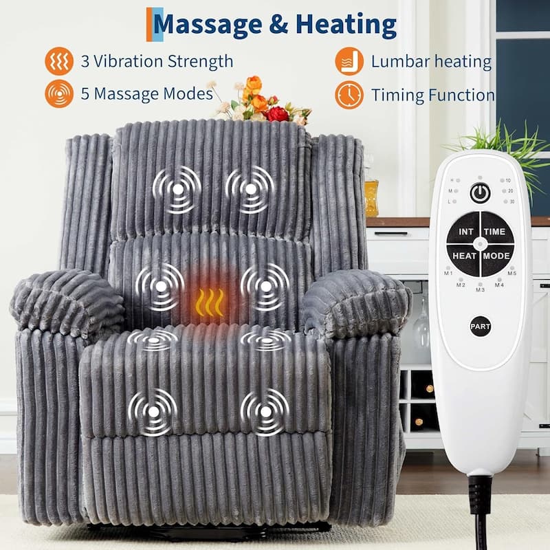 Electric Power Lift Recliner Sofa Chair, Heat and Massage for Living Room, Bedroom