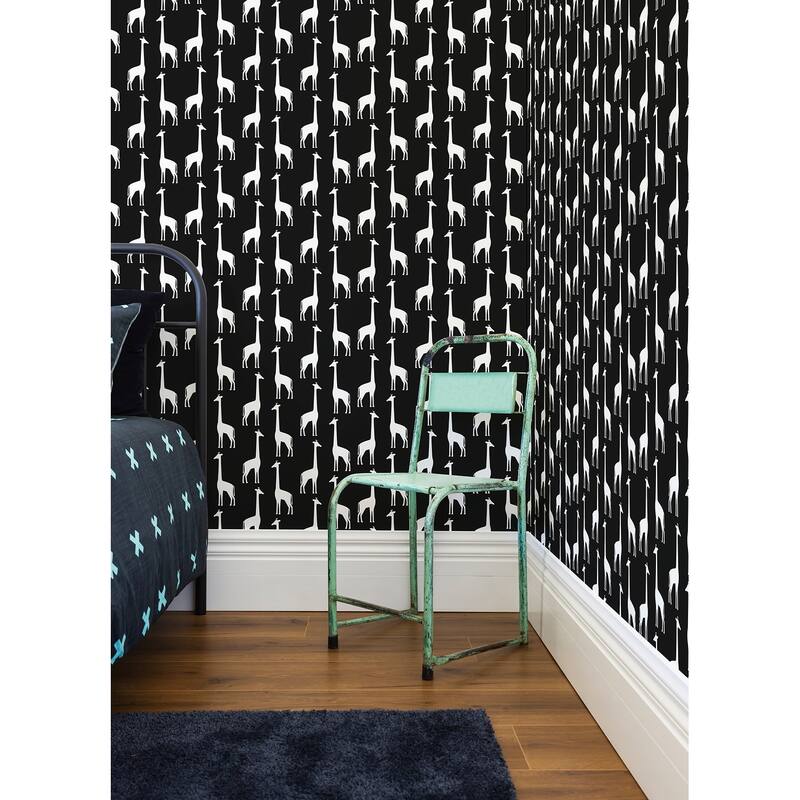 Chesapeake Vivi Black Giraffe Wallpaper - 20.9 x 396 x 0.025