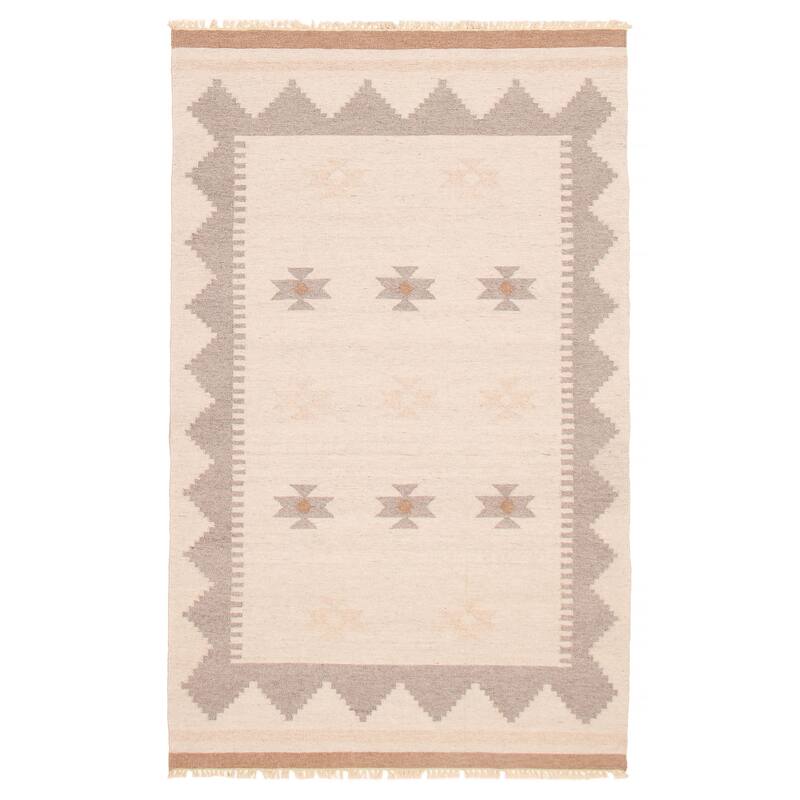 Ankara FW Ivory Kilim 4'11" x 8'3" - 4'11 x 8'3 - Ivory - 4'11 x 8'3