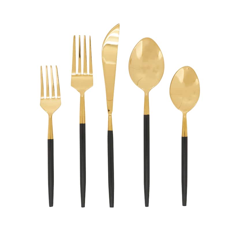 Golden Glint Two-Tone Flatware - Gold