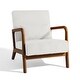 preview thumbnail 65 of 161, 25" W Mid Century Upholstered Wood Accent Chair with Pillow