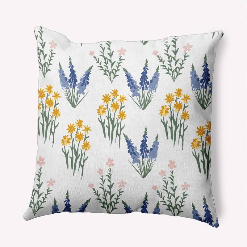Flower Field Decorative Throw Pillow - 20" x 20" - Nautical Navy