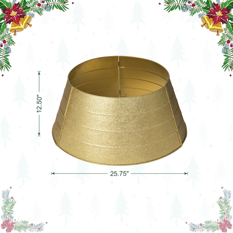 Glitzhome Luxury Metal Gold Shining Glitter Christmas Tree Collars