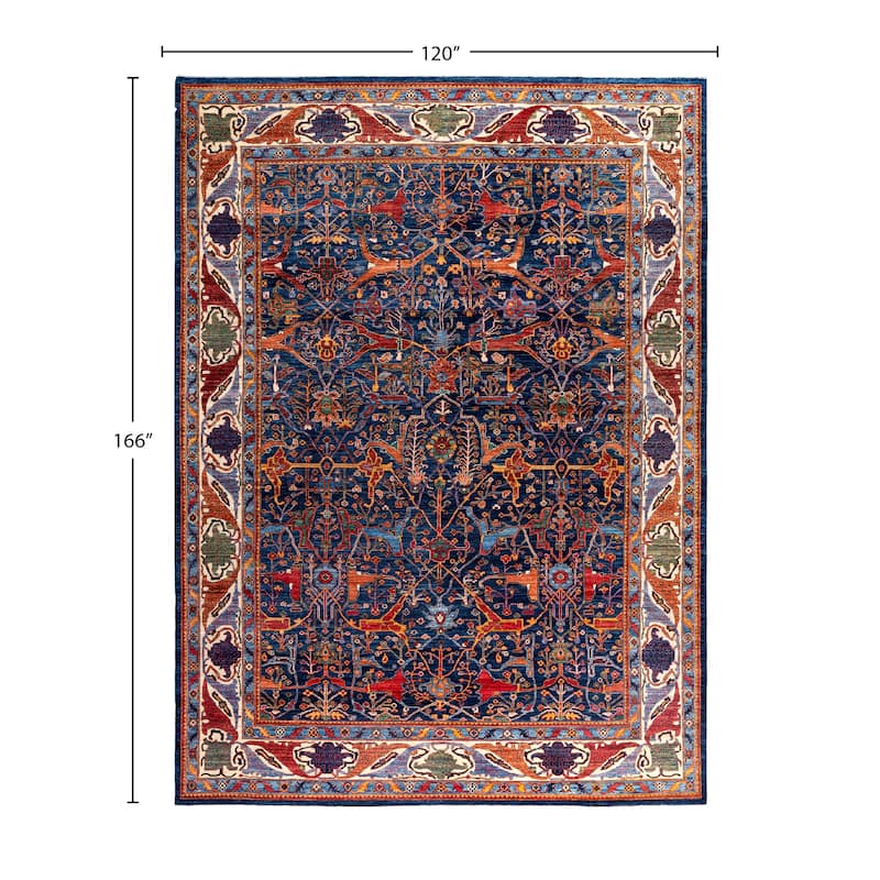 Serapi One-of-a-Kind Hand-Knotted Area Rug - Blue - 10' 0" x 13' 10"