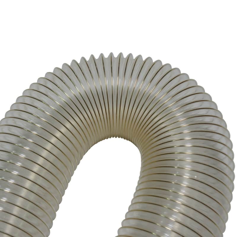 Rubber-Cal "PVC Flexduct" (Light Duty) Clear - Vent Hose - 1.5" ID x 12.5ft Length Hose (Fully Stretched) - 1.5" ID x 12.5'